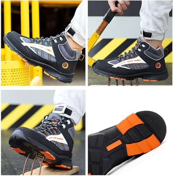 wg1017 raydlinx unisex steel toe work boots slip resistant safety shoes with steel midsole for construction