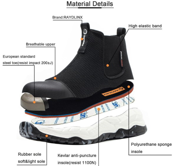 wg 185 lightweight steel toe boots breathable, durable work shoes for men & women
