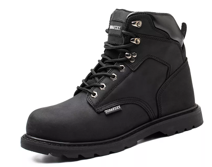 wg536 men's 6 inches steel toe cap water proof leather safety shoes