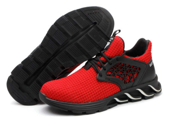 wg1018 steel toe safety work sneakers for men ( black )