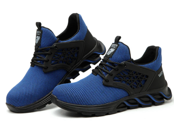 wg1018 steel toe safety work sneakers for men ( black )