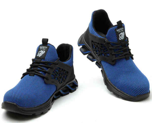 wg1018 steel toe safety work sneakers for men ( black )